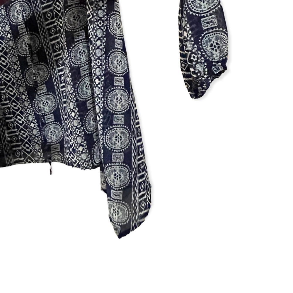 KORI • Navy Blue & White Aztec Design Long Sleeve - Picture 10 of 14